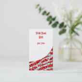 Glitz Zebra Rood, wit profiel Visitekaartje (Staand voorkant)