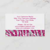Glitz Zebra rose carte de visite blanc (Dos)
