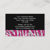 Glitz Zebra rose carte de visite noir (Dos)
