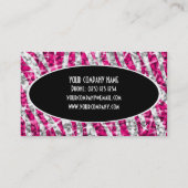 Glitz Zebra rose noir carte de visite ovale (Dos)