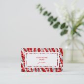 Glitz Zebra Rouge rectangle carte de visite blanc (Debout devant)
