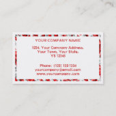 Glitz Zebra Rouge rectangle carte de visite blanc (Dos)