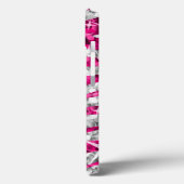 Glitz Zebra Roze print monogram zilver Case-Mate iPhone Case (Achterkant / Links)
