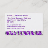 Glitz Zebra violet carte de visite blanc rayé (Dos)