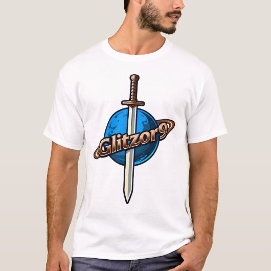 Glitzor9 Crest : T-Shirt Logo Épée & Anneaux (Devant)