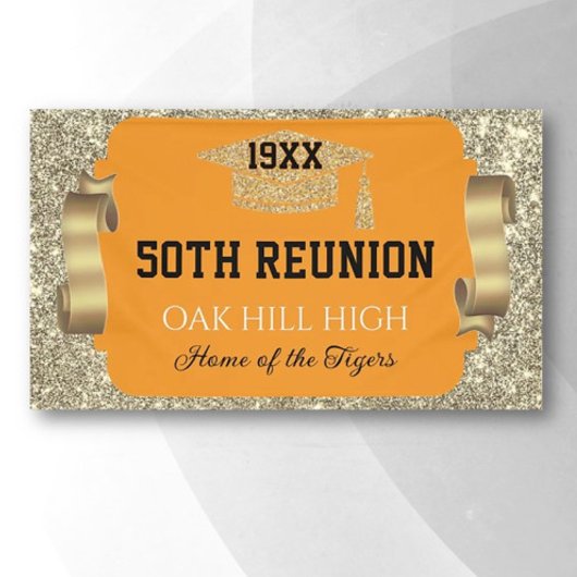 Glitzy 50th Class Reunion Banner