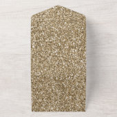 Glitzy Antiek Gold Glitter      All In One Uitnodiging (Buitenkant)