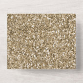 Glitzy Antiek Gold Glitter      All In One Uitnodiging (Achterkant)