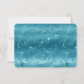 Glitzy Aqua Blue RSVP (Dos)