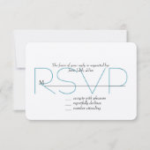 Glitzy Aqua Blue RSVP (Devant)