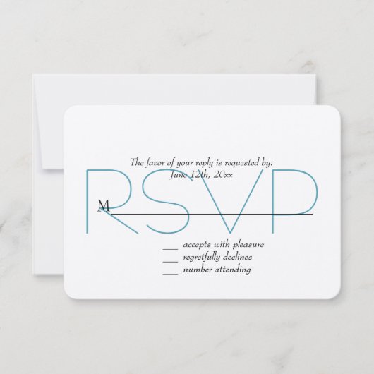 Glitzy Aqua Blue RSVP (Devant)