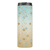 Glitzy Aqua Mermaid Blue Glitter Thermosbeker (Achterkant)