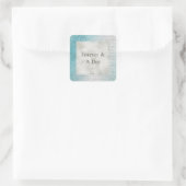 Glitzy Aqua Ombre Sparkle Bruiloft Vierkante Sticker (Tas)