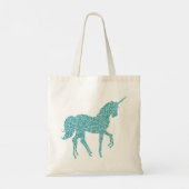 Glitzy Aqua Turquoise Glitter Unicorn Quote Tote Bag (Achterkant)