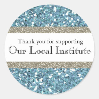Glitzy Blue Glitter gepersonaliseerde afdichting Ronde Sticker
