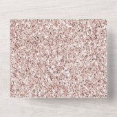 Glitzy Blush Pink Glitter   All In One Uitnodiging (Achterkant)