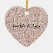 Glitzy Blush Pink Glitter Keramisch Ornament (Voorkant)