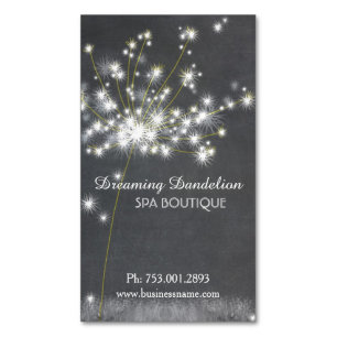 Glitzy Chalkboard Dandelion Magnetisch Visitekaartje