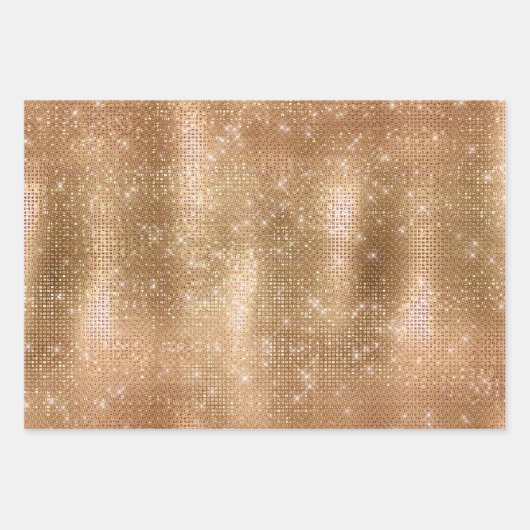 Glitzy Champagne Gold Sparkle Glam Inpakpapier Vel (Voorkant)