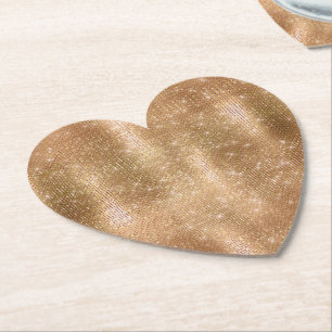 Glitzy Champagne Gold Sparkle Glam Kartonnen Onderzetters