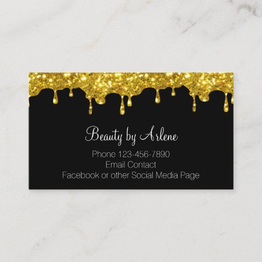 Glitzy Classy Beauty Visitekaartjes Trendy Design (Voorkant)