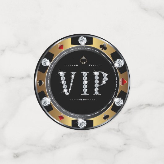 Glitzy Diamond VIP Poker Chips Table Confetti (Petit recto)