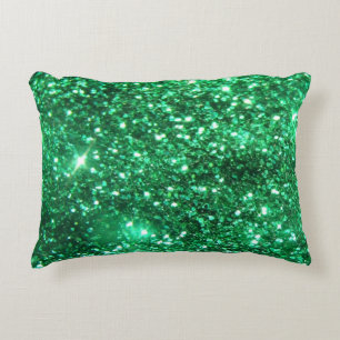 Glitzy Emerald Green Glitter Accent Kussen