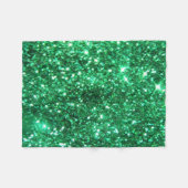 Glitzy Emerald Green Glitter Fleece Deken (Voorkant (Horizontaal))