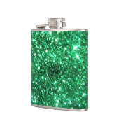 Glitzy Emerald Green Glitter Heupfles (Links)