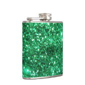 Glitzy Emerald Green Glitter Heupfles (Rechts)