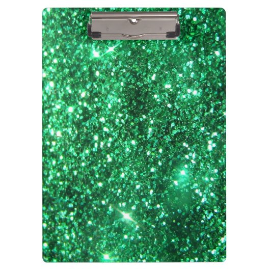 Glitzy Emerald Green Glitter Klembord (Voorkant)