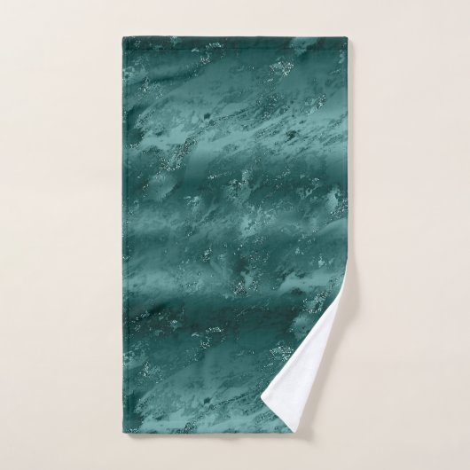 Glitzy Emerald Green Ombre Marble Bad Handdoek (Handdoek)
