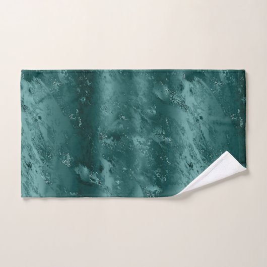 Glitzy Emerald Green Ombre Marble Bad Handdoek (Handdoek)