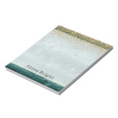Glitzy Emerald Green Ombre Marble Gold Glitter Notitieblok (Gedraaid)