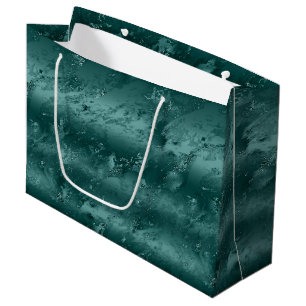 Glitzy Emerald Green Ombre Marble Groot Cadeauzakje