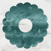 Glitzy Emerald Green Ombre Marble Wijnglaslabel (Achterkant)