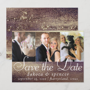 Glitzy Folie   Gouden Brons Koper Glam 3 Foto Save The Date