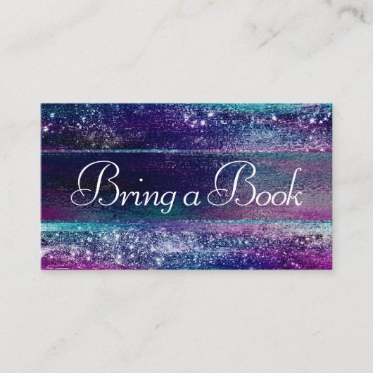 Glitzy Folie | Holografische Ombre Baby Boekaanvra Informatiekaartje (Voorkant)