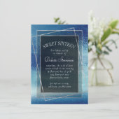 Glitzy Folie | Ijsblauw Faux Iridescent Sweet 16 Kaart (Staand voorkant)