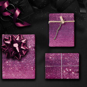 Glitzy Folie Magenta Roze Blush Faux Schittering Inpakpapier Vel