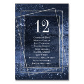 Glitzy Folie | Navy Blue Faux Glitter Gastnamen Kaart (Voorkant)