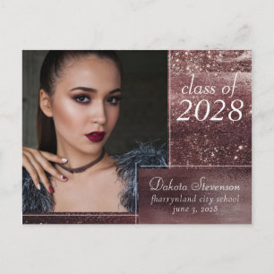 Glitzy Folie Roos Gold Blush Afstudeerder Foto D Briefkaart