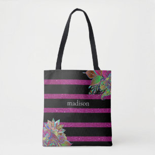 Glitzy Fuchsia Black, persoonlijk Draagtas