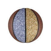 Glitzy Girly Gold Paarse Glitter Basketbal (Verticaal)