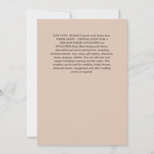 Glitzy Glam ENGAGEMENT Partie Invitations BUDGET (Dos)