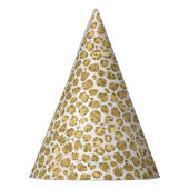 Glitzy Glam Gold Blush Glitter Leopard   Feesthoedjes (Links)