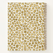 Glitzy Glam Gold Blush Glitter Leopard Print Notitieboek (Achterkant)