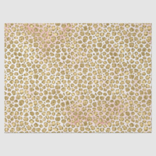 Glitzy Glam Gold Blush Glitter Leopard Print Tissuepapier