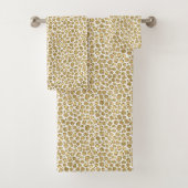 Glitzy Glam Gold Glitter Leopard Print       Bad Handdoek (Insitu)
