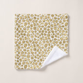 Glitzy Glam Gold Glitter Leopard Print       Bad Handdoek (Wasdoekje)